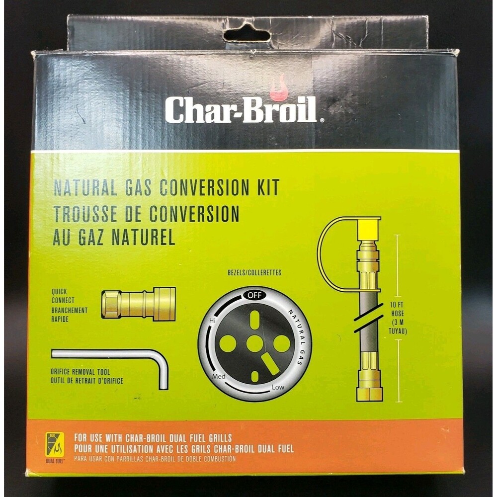 Char-Broil Natural Gas Conversion Kit  For Dual Fuel Grills Complete 10 Ft Hose!